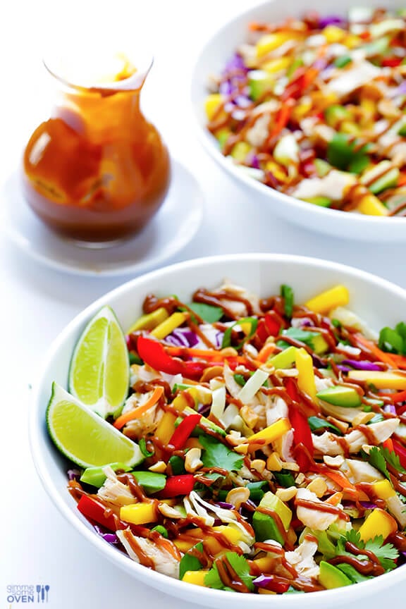 Rainbow Thai Chicken Salad | gimmesomeoven.com #glutenfree