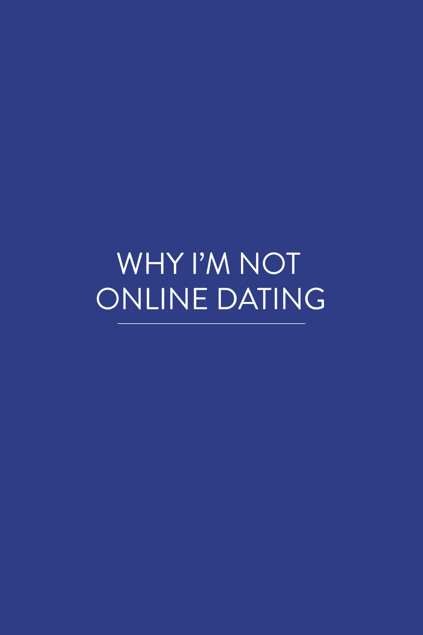 Dating but not online