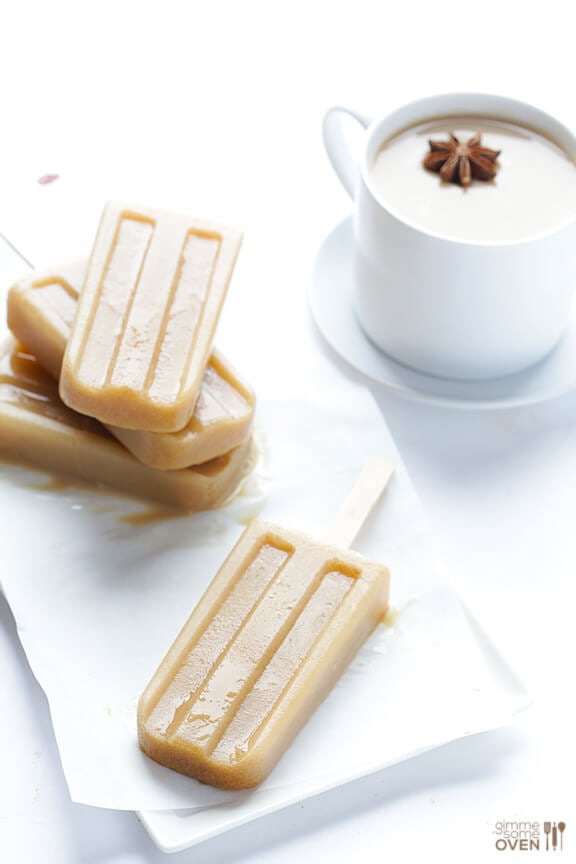 Easy Chai Popsicles -- all you need are 2 ingredients for these delicious treats! | gimmesomeoven.com