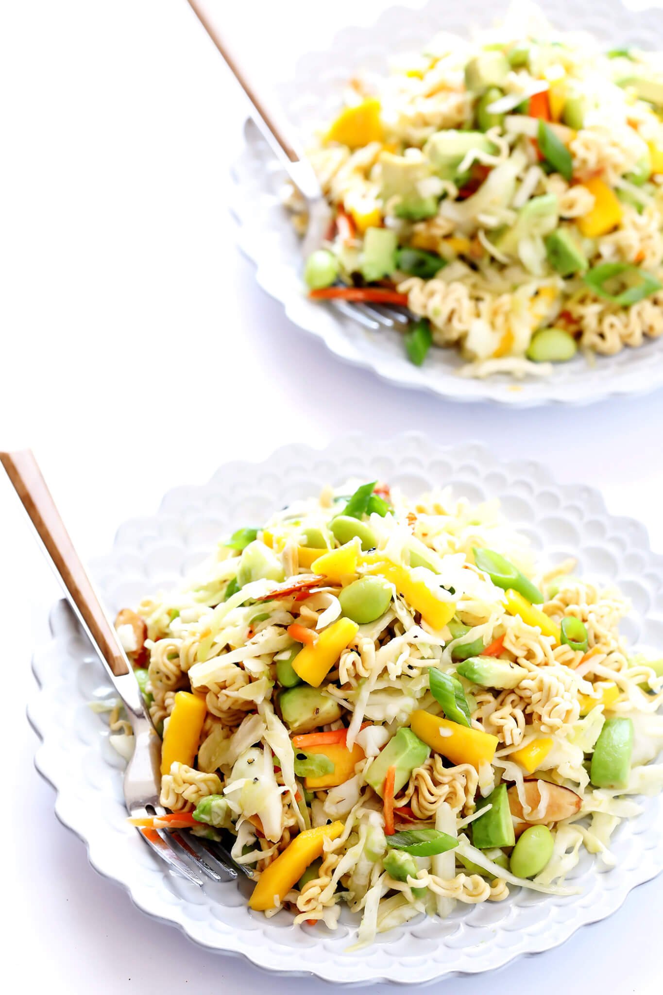 This Crunchy Asian Ramen Noodle Salad is easy to make, perfectly sweet and savory, and always the hit at a potluck! | gimmesomeoven.com