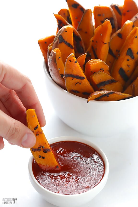 Grilled Sweet Potato Fries | gimmesomeoven.com