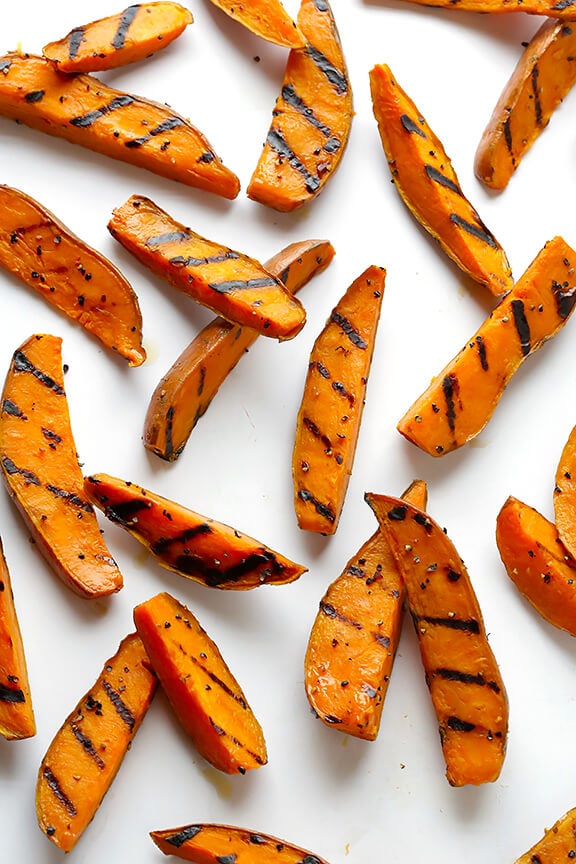 Grilled Sweet Potato Fries | gimmesomeoven.com