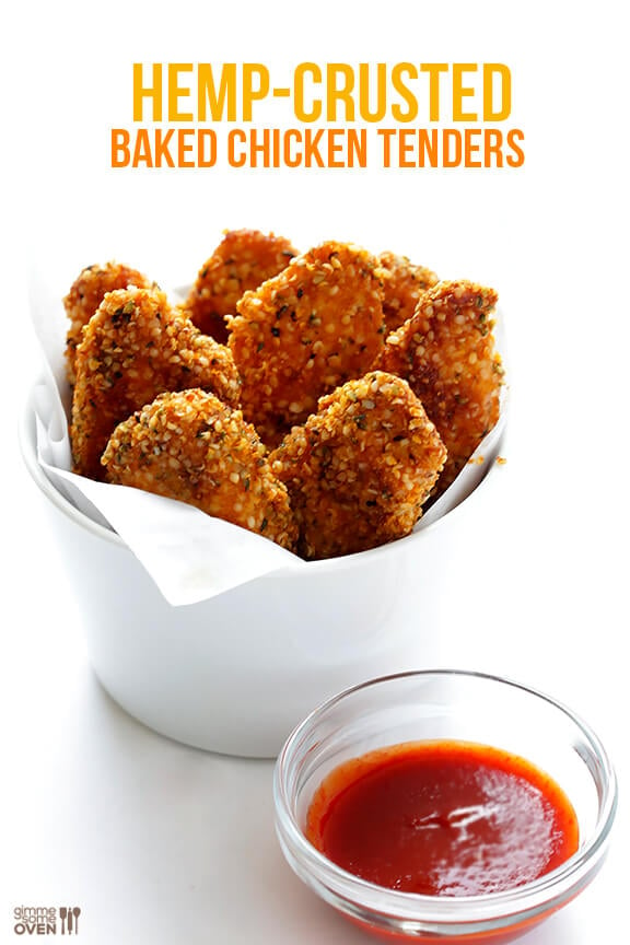 Hemp Crusted Chicken Tenders -- this easy and delicious recipe is packed with protein and is also naturally #glutenfree! | gimmesomeoven.com #gf #recipe