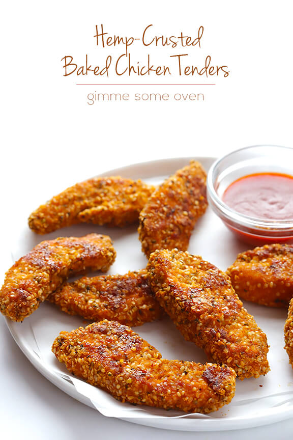 Hemp Crusted Chicken Tenders -- this easy and delicious recipe is packed with protein and is also naturally #glutenfree! | gimmesomeoven.com #gf #recipe