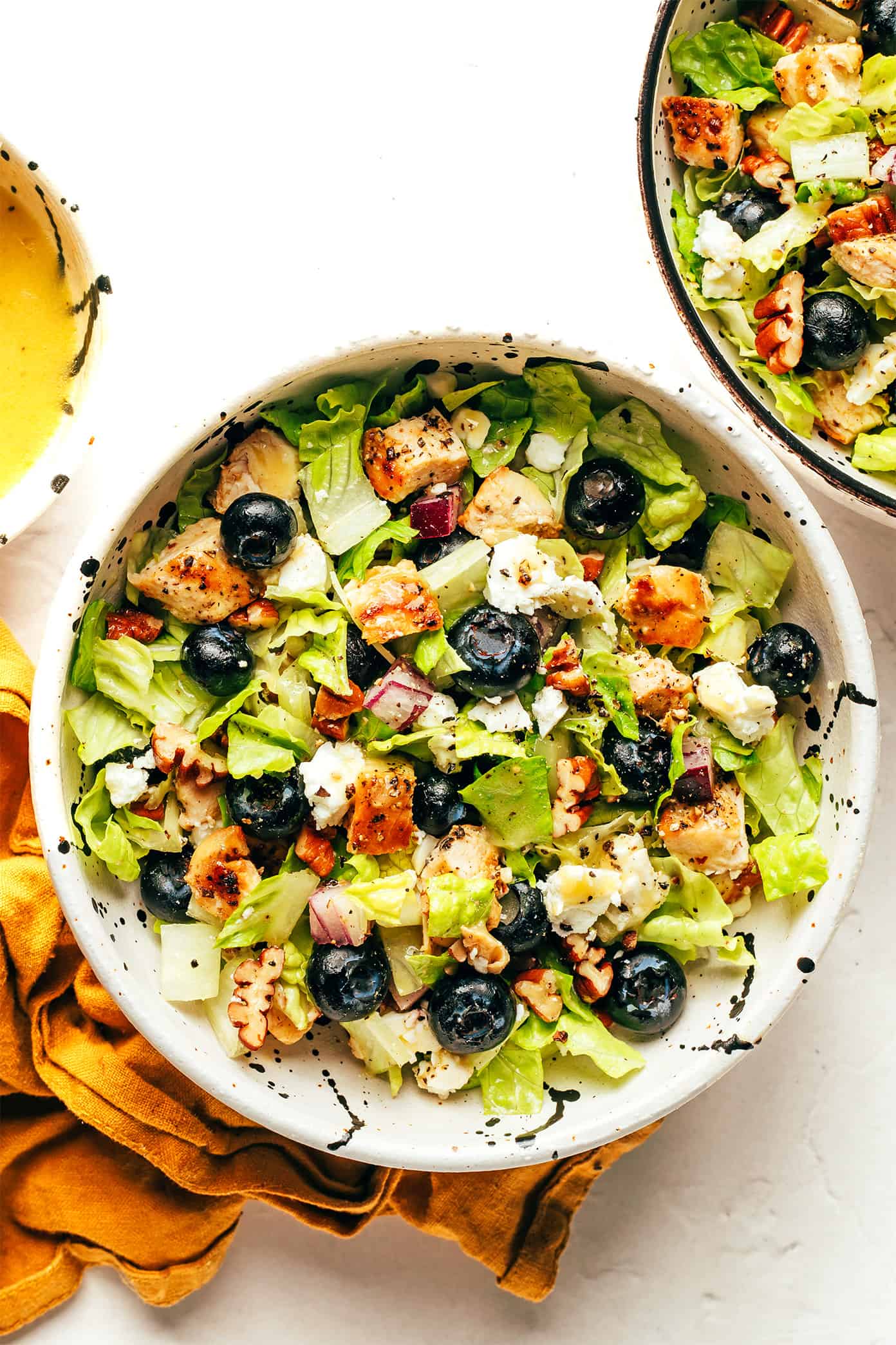 Blueberry salad in small bowls