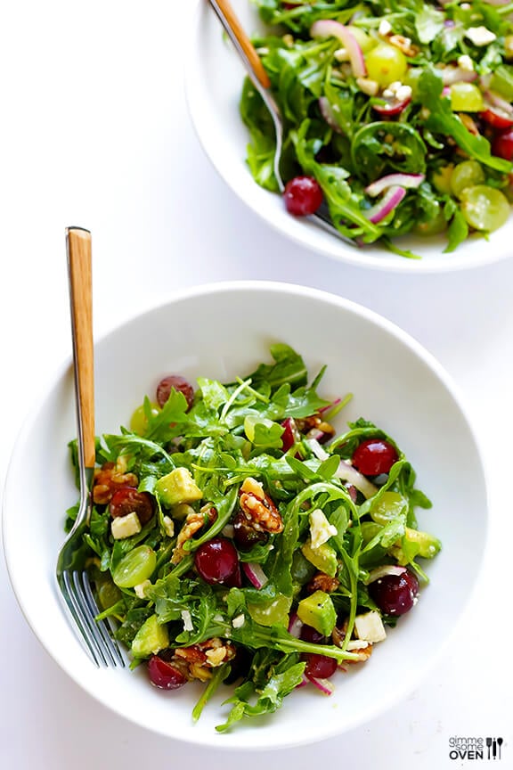 Grape, Avocado & Arugula Salad | gimmesomeoven.com #glutenfree