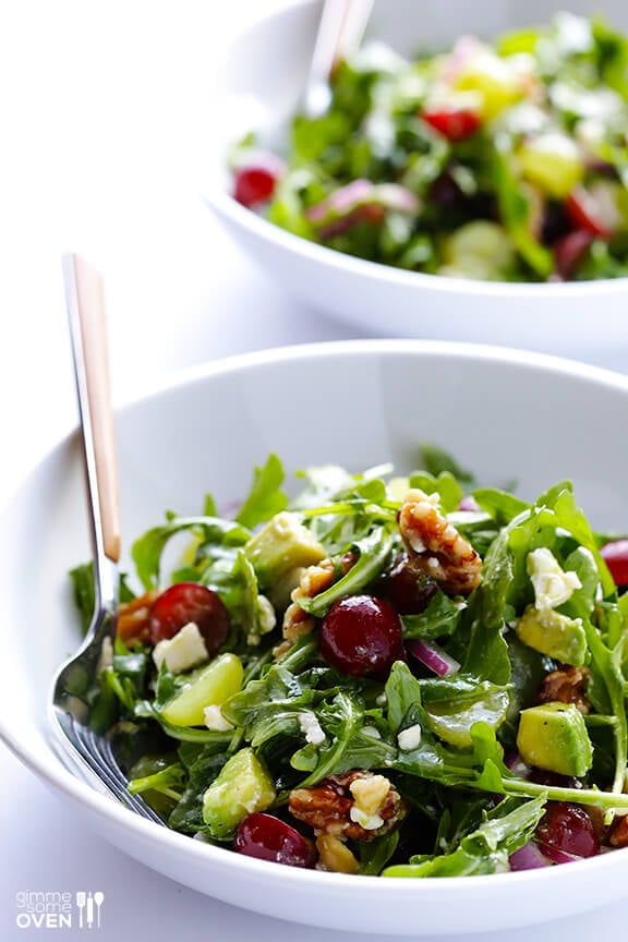 Grape, Avocado & Arugula Salad | gimmesomeoven.com #glutenfree