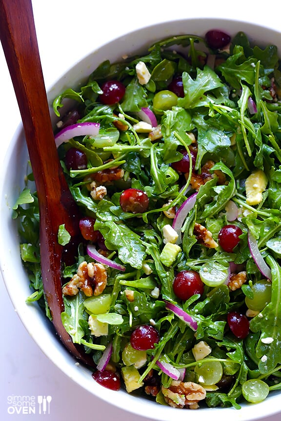 Grape, Avocado & Arugula Salad | gimmesomeoven.com #glutenfree