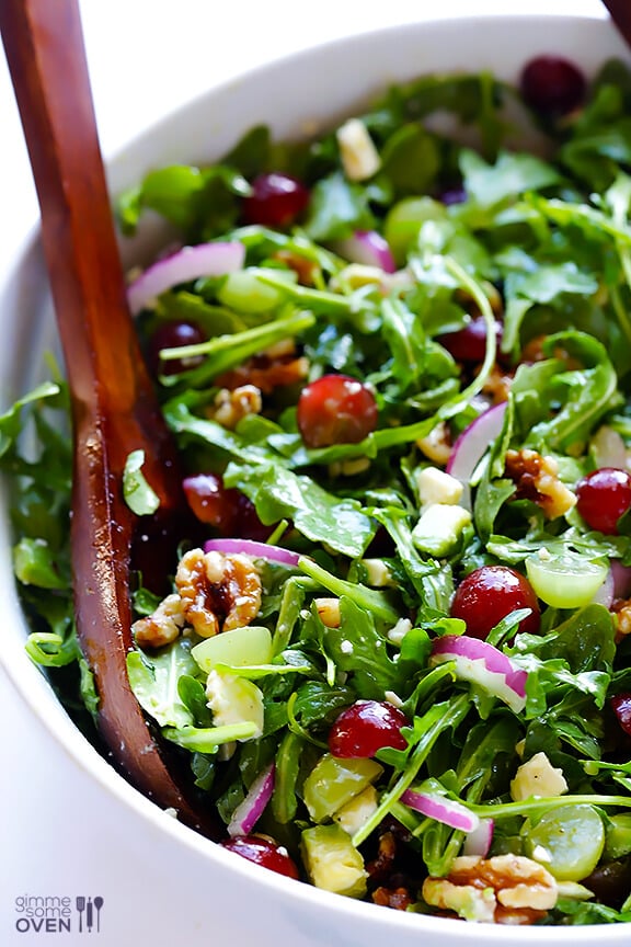 Grape, Avocado & Arugula Salad | gimmesomeoven.com #glutenfree