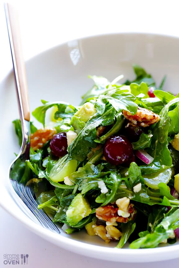 Grape, Avocado & Arugula Salad | gimmesomeoven.com #glutenfree