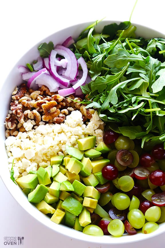 Grape, Avocado & Arugula Salad | gimmesomeoven.com #glutenfree