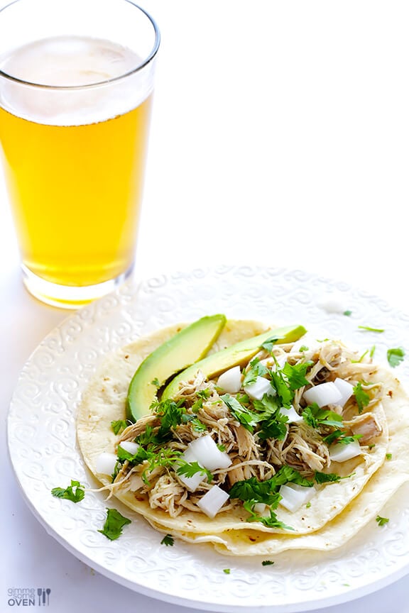 4-Ingredient Slow Cooker Salsa Verde Chicken | gimmesomeoven.com #recipe