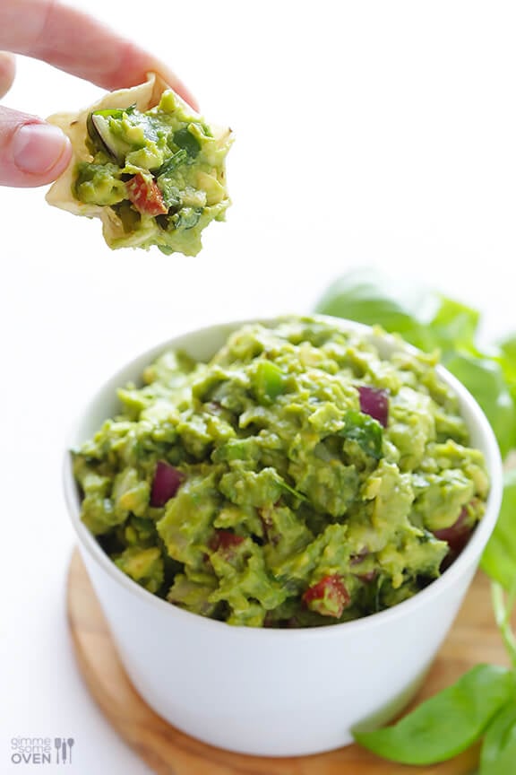 Italian Guacamole -- fresh basil is the rockstar of this delicious twist on classic guacamole | gimmesomeoven.com #appetizer #dip #glutenfree #vegan