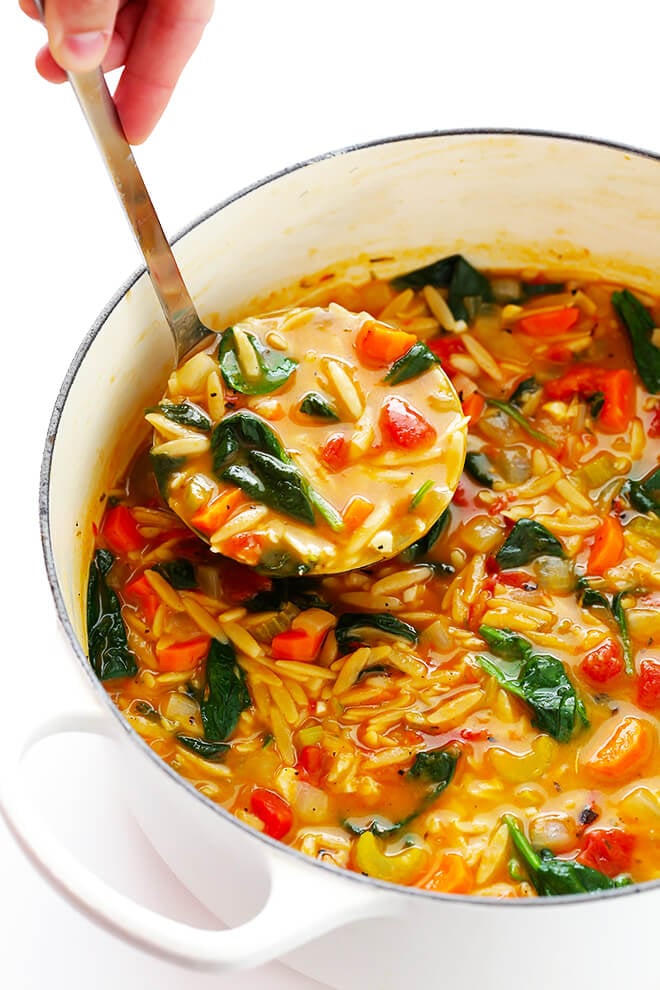 Italian Orzo Spinach Soup | Gimme Some Oven