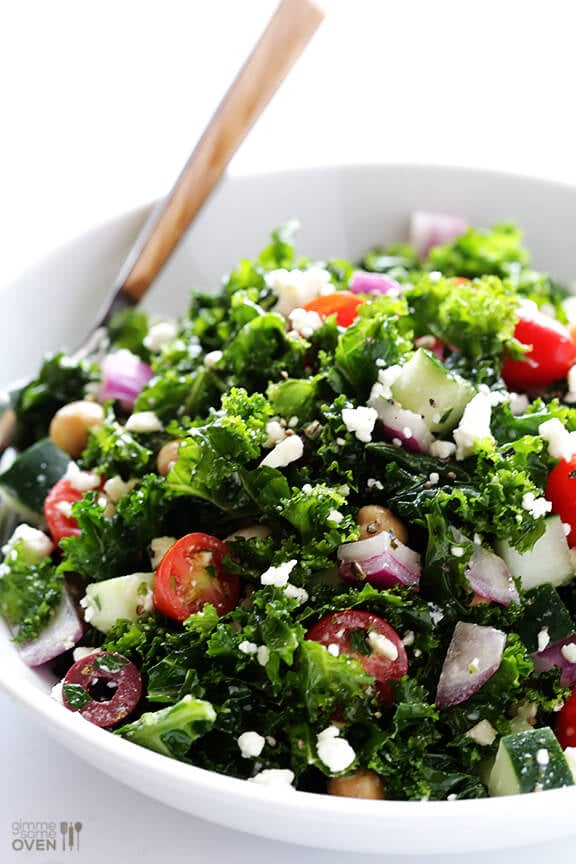 Chopped Kale Greek Salad - Gimme Some Oven