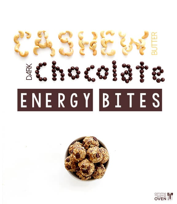 Cashew Dark Chocolate Energy Bites | gimmesomeoven.com #glutenfree #vegan