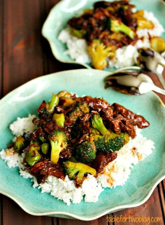 Take-Out, Fake-Out: Beef & Broccoli (Crockpot) | tablefortwoblog.com