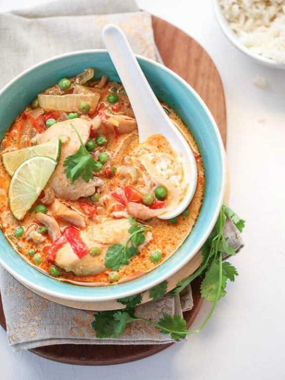 Slow Cooker Thai Chicken Soup | foodiecrush.com