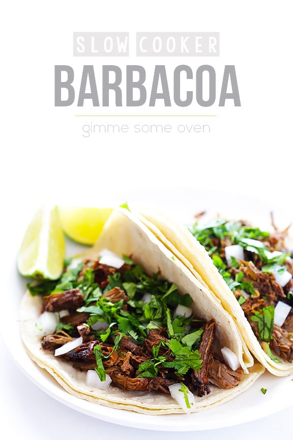 Barbacoa Beef -- tender, flavorful, and made extra easy in the slow cooker | gimmesomeoven.com #crockpot #slowcooker