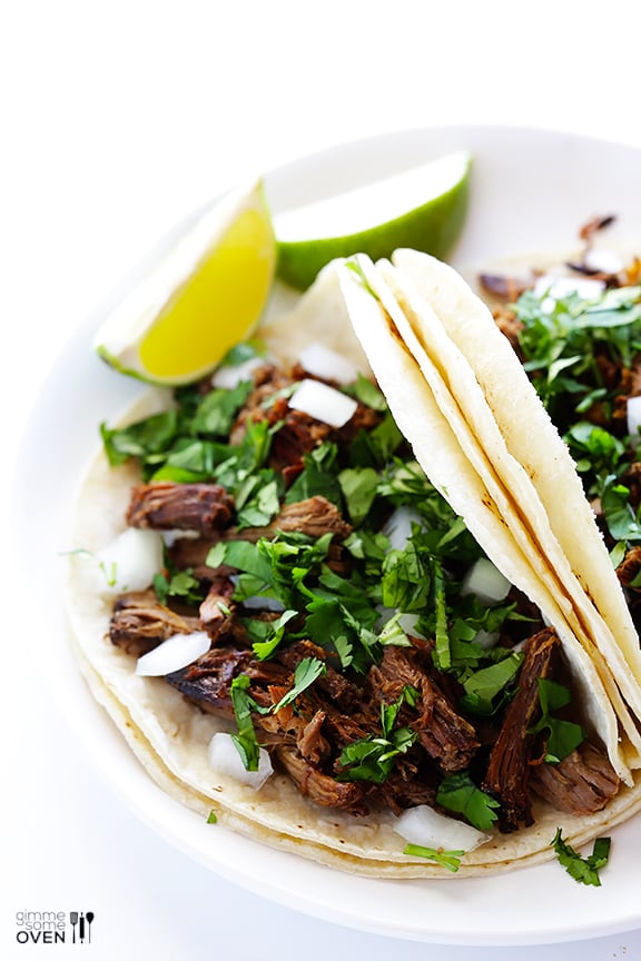 Barbacoa Beef -- tender, flavorful, and made extra easy in the slow cooker | gimmesomeoven.com #crockpot #slowcooker