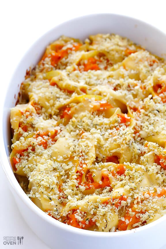 Butternut Alfredo Baked Shells | gimmesomeoven.com #pasta