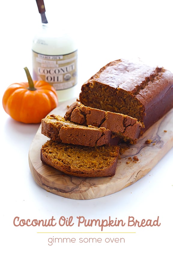 Coconut Oil Pumpkin Bread | gimmesomeoven.com #fall #recipe