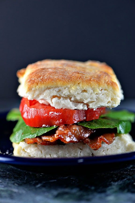 Biscuit BLT Sandwich | addapinch.com