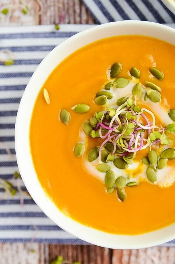 Butternut Squash and Sweet Potato Soup | blissfulbasil.com