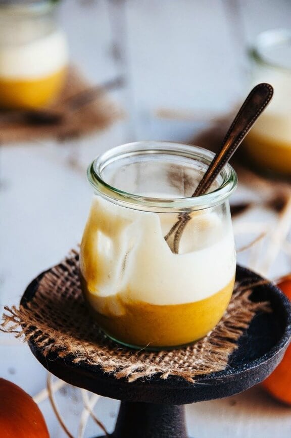 Pumpkin Spice Custard with Maple Brown Butter Mousse | hintofvanilla.blogspot.com