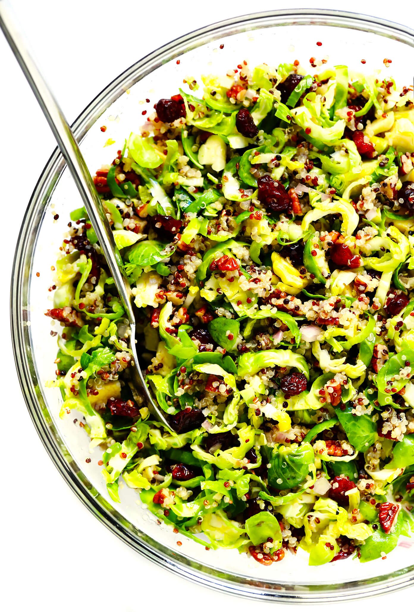 Shredded Brussels Sprouts, Cranberry and Quinoa Salad Recipe