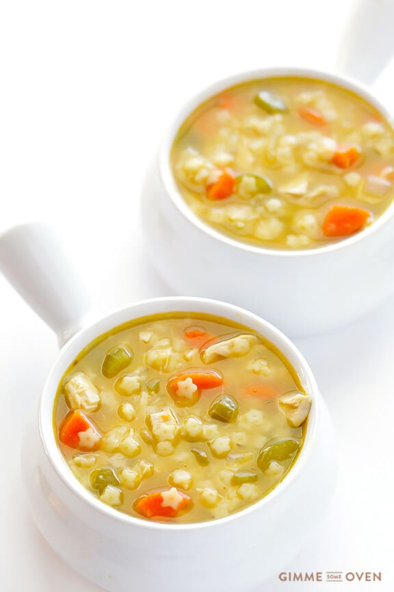 Chicken and Stars Soup -- quick, easy, all-natural, and SO good | gimmesomeoven.com