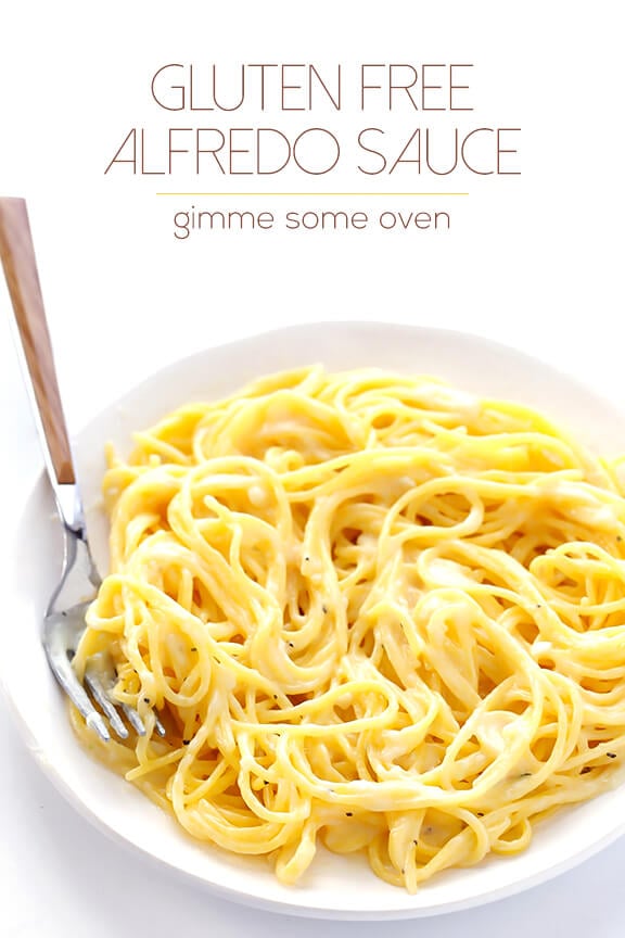 Gluten-Free Alfredo Sauce -- ready to go in 15 minutes, made with easy everyday ingredients, and so good! | gimmesomeoven.com #glutenfree #gf