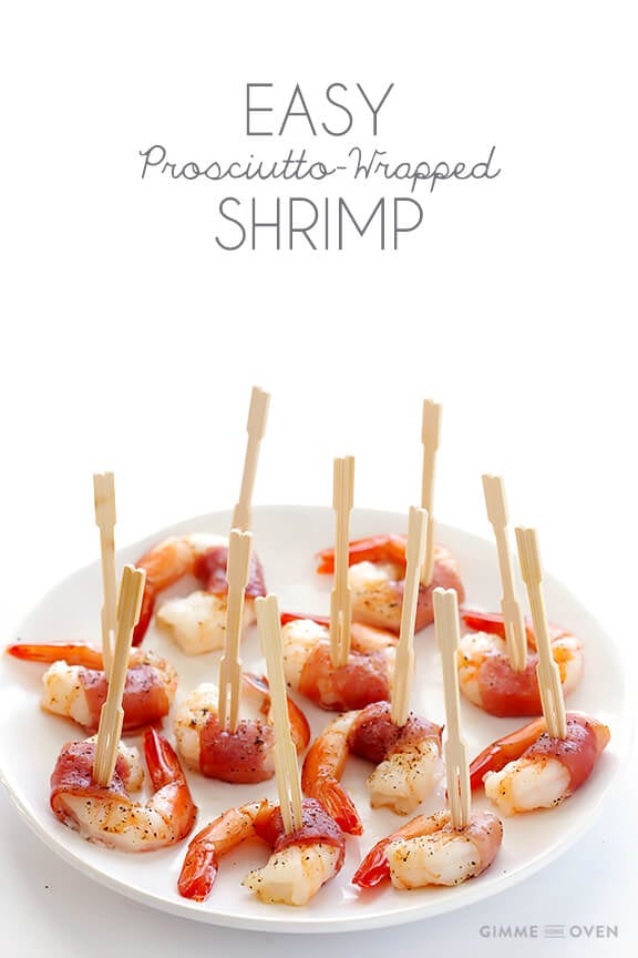 Easy Prosciutto Wrapped Shrimp | gimmesomeoven.com #glutenfree #appetizer