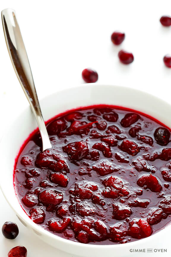 Slow Cooker Cranberry Sauce Recipe -- the classic sauce you love, lightly sweetened, and made super easy in the #slowcooker! | gimmesomeoven.com #crockpot