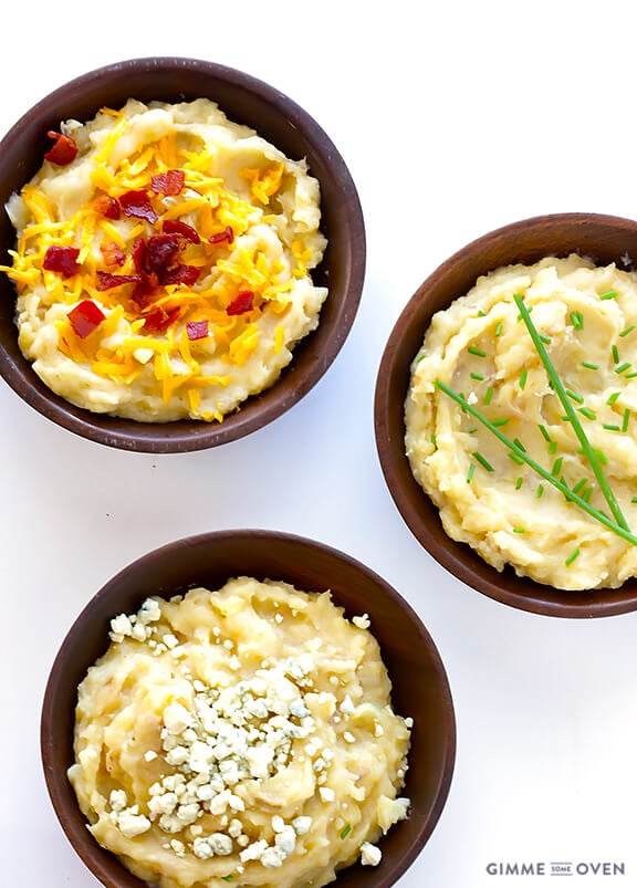 Slow Cooker Mashed Potatoes Recipe | gimmesomeoven.com #slowcooker #crockpot