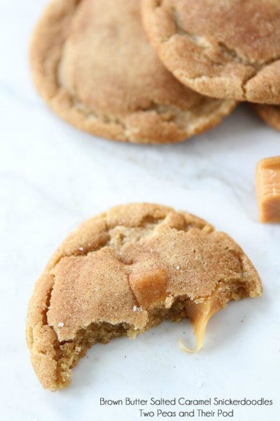 Brown Butter Salted Caramel Cookies | twopeasandtheirpod.com