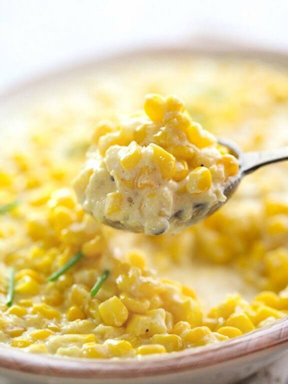 5 Ingredient Slow Cooker Creamed Corn | foodiecrush.com