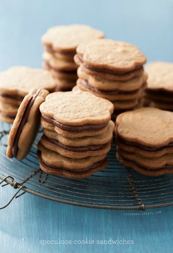 Speculoos Cookie Sandwiches | loveandoliveoil.com