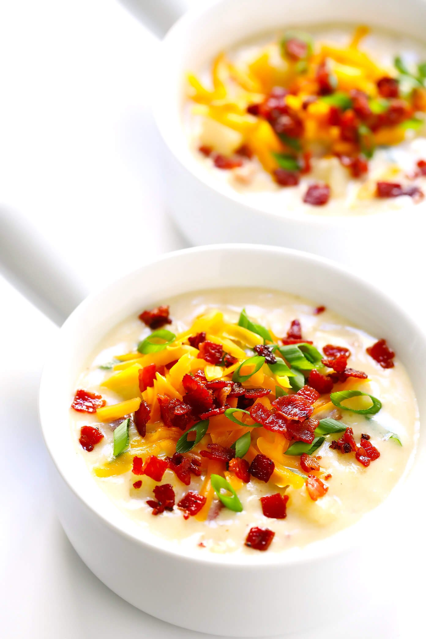 Homemade Potato Soup with Bacon and Cheddar