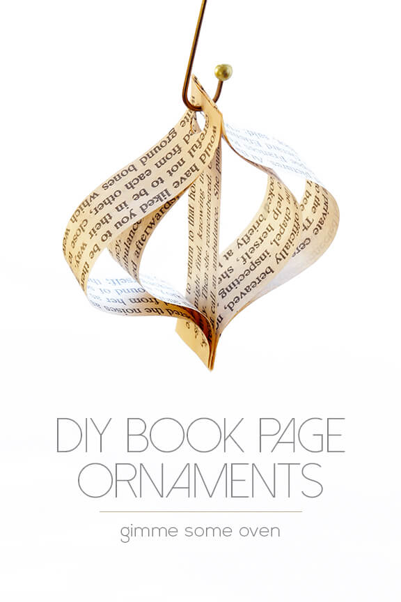 DIY (Easy!) Book Page Ornaments -- a step-by-step tutorial for cute ornaments that can be made in minutes! | gimmesomeoven.com #christmas