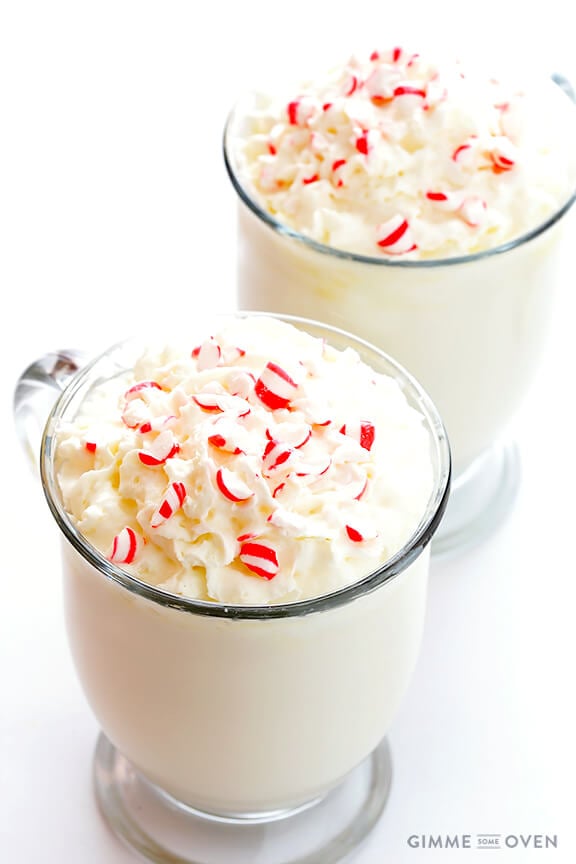 Peppermint White Hot Chocolate | gimmesomeoven.com