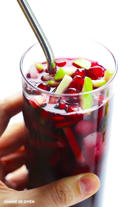 Pomegranate Green Apple Sangria | gimmesomeoven.com