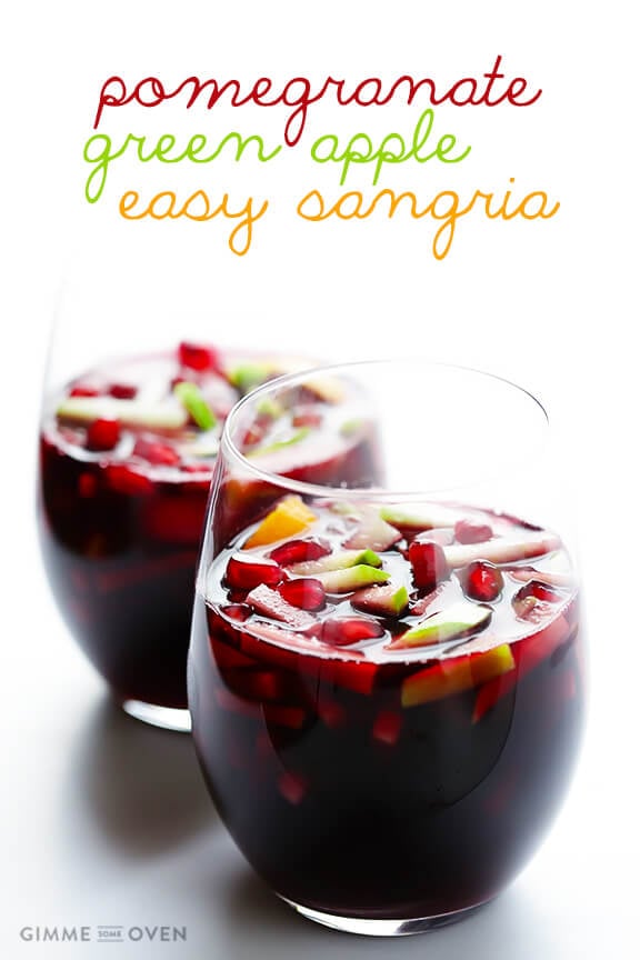 Pomegranate Green Apple Sangria | gimmesomeoven.com