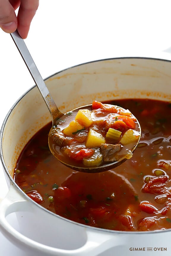 Vegetable Beef Soup | gimmesomeoven.com