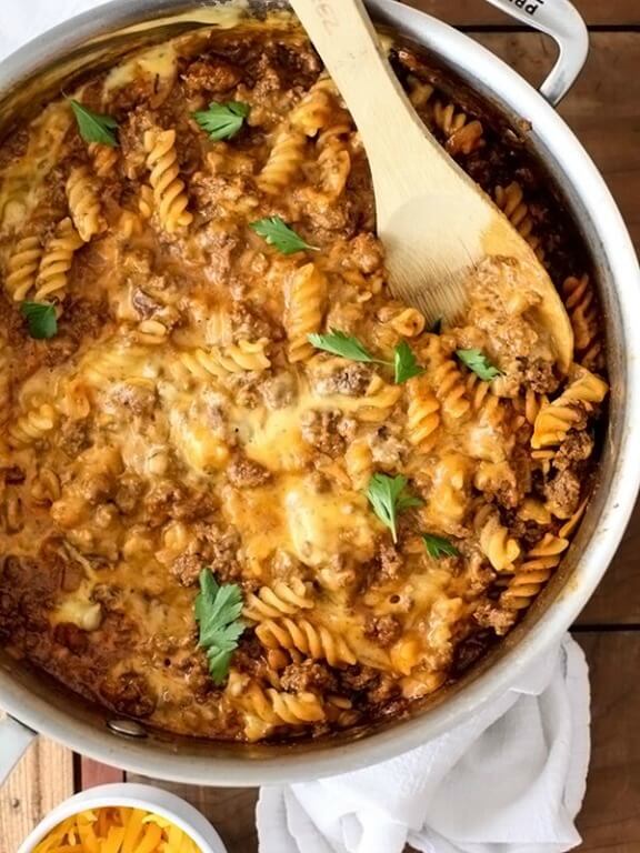 Homemade Cheeseburger Macaroni | foodiecrush.com