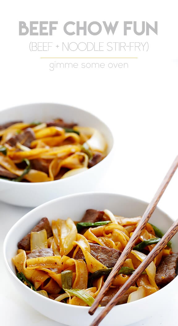 Beef Chow Fun (Beef & Noodles Stir-Fry) Recipes | gimmesomeoven.com