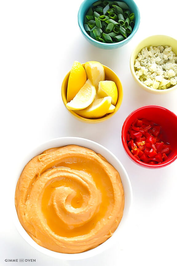 Buffalo Hummus Dip Recipe | gimmesomeoven.com 