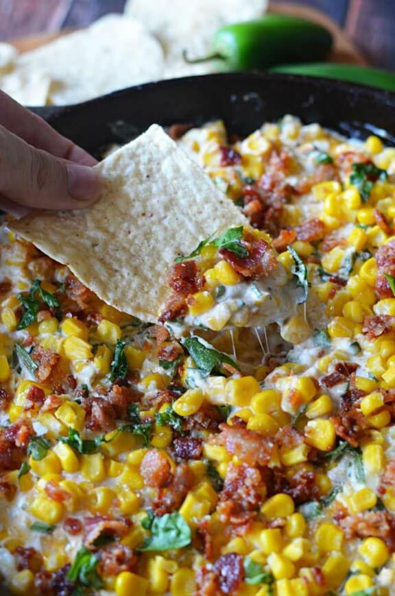 Cheesy Bacon Jalapeno Corn Dip | hostthetoast.com