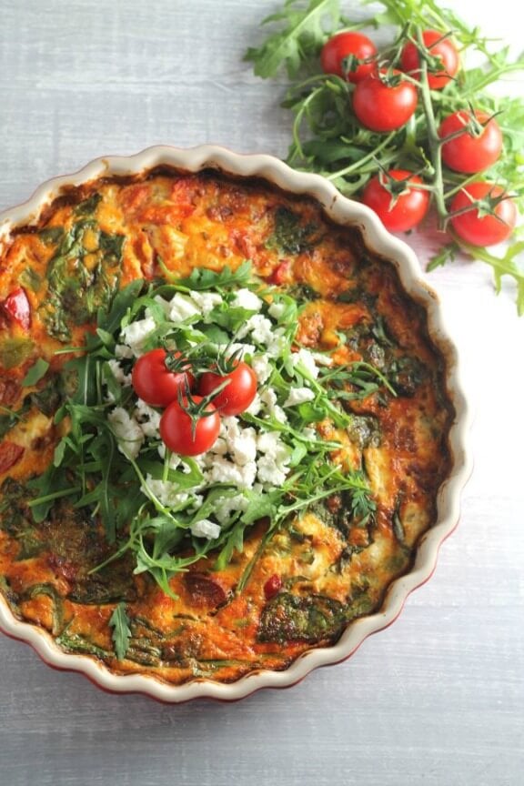 Roasted Tomato & Feta Frittata | myfussyeater.com