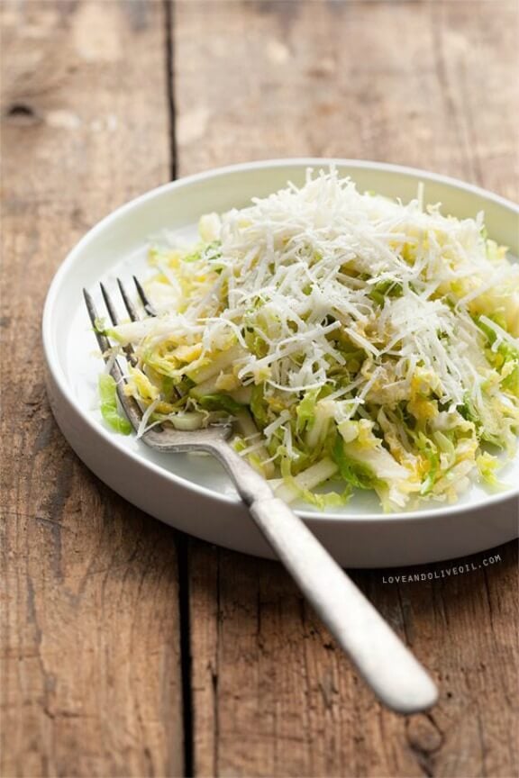 Shaved Brussels Sprouts Salad | loveandoliveoil.com